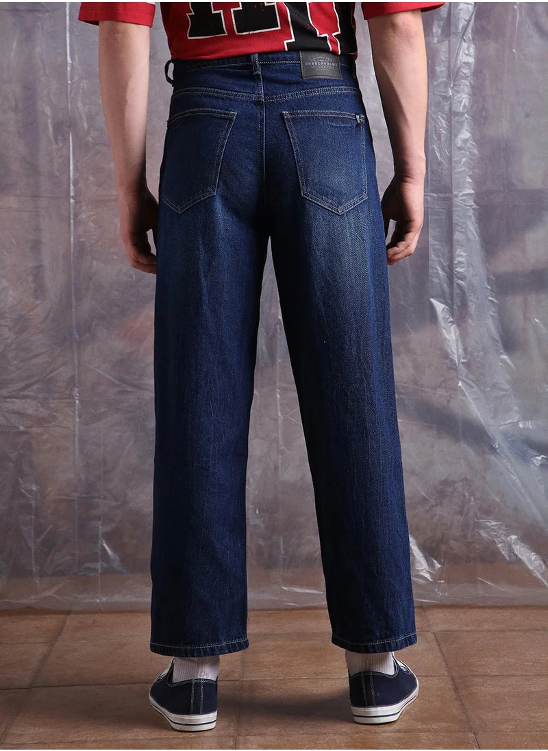 Hubberholme Blue Baggy Jeans Washed design crafted from 100% Cotton with Button closure.