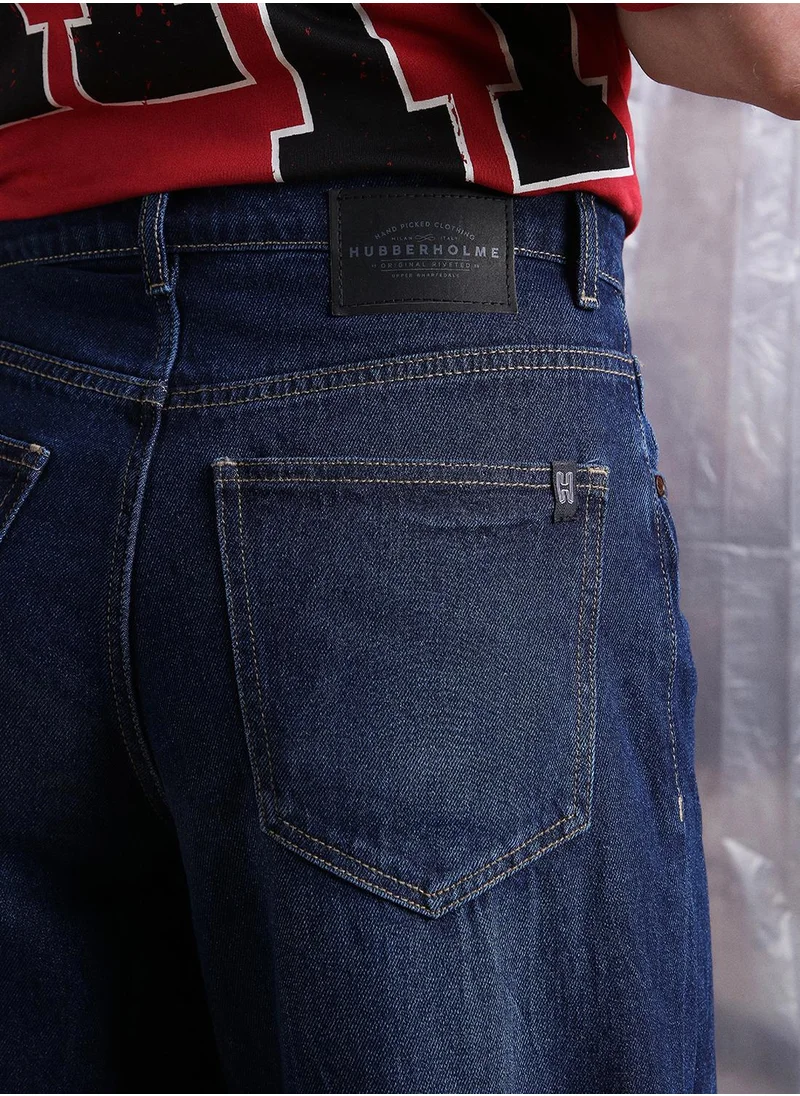 Hubberholme Blue Baggy Jeans Washed design crafted from 100% Cotton with Button closure.