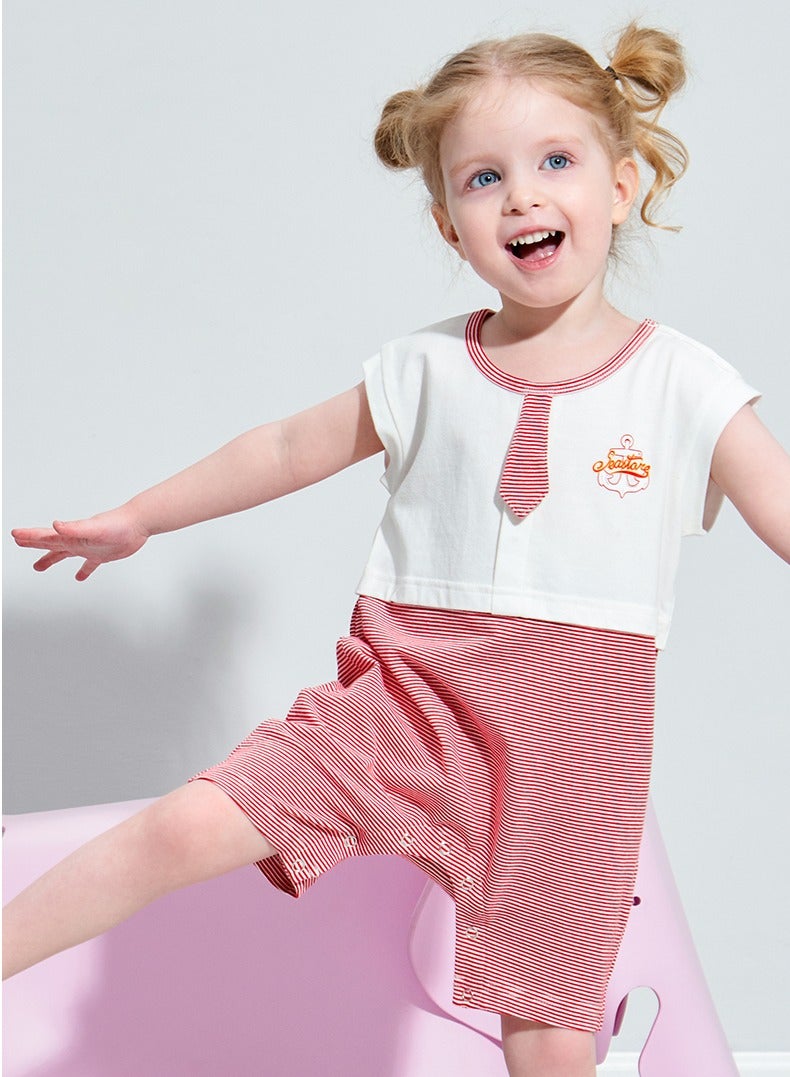 Infant Baby Girl Tiny Sailor Short Sleeve Baby Romper Outfit Summer Clothes - Image 2