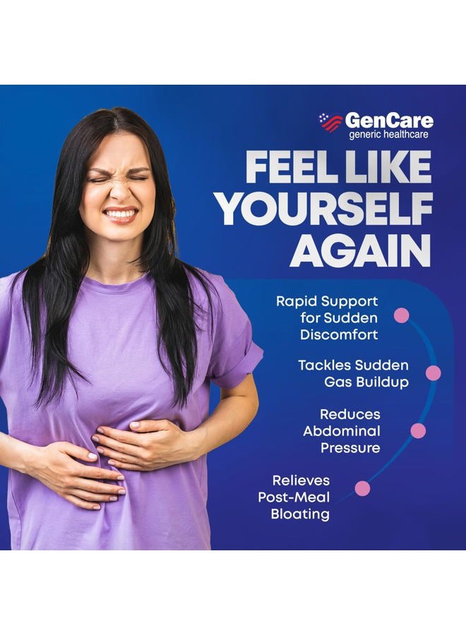 Gencare - Ultra Strength Simethicone Gas Relief 180 Mg (180 Softgels) | Anti Flatulence, Bloating Aid, Stomach Discomfort And Pressure Reliever Pills Relieves Fast Generic Phazym - Image 5