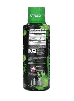 NutraBio Performance LeanShots L Carnitine 3000 Green Apple 16 fl oz 473 ml  - Image 2