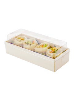 Restaurantware Restaurantware-LIDS ONLY: Taipei 7.5 x 3.5 x 1.3 Inch Rectangle Transparent Lids, 100 Plastic Lids For 18 Ounce Rectangle Wooden Containers - Containers Sold Separately, Clear Plastic To Go Box Lids  - Image 2