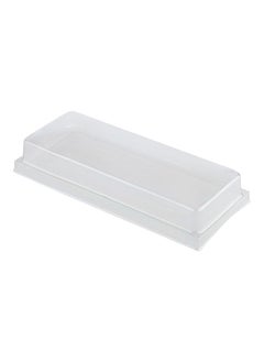 Restaurantware Restaurantware-LIDS ONLY: Taipei 7.5 x 3.5 x 1.3 Inch Rectangle Transparent Lids, 100 Plastic Lids For 18 Ounce Rectangle Wooden Containers - Containers Sold Separately, Clear Plastic To Go Box Lids  - Image 1