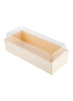 Restaurantware Restaurantware-LIDS ONLY: Taipei 7.5 x 3.5 x 1.3 Inch Rectangle Transparent Lids, 100 Plastic Lids For 18 Ounce Rectangle Wooden Containers - Containers Sold Separately, Clear Plastic To Go Box Lids  - Image 3