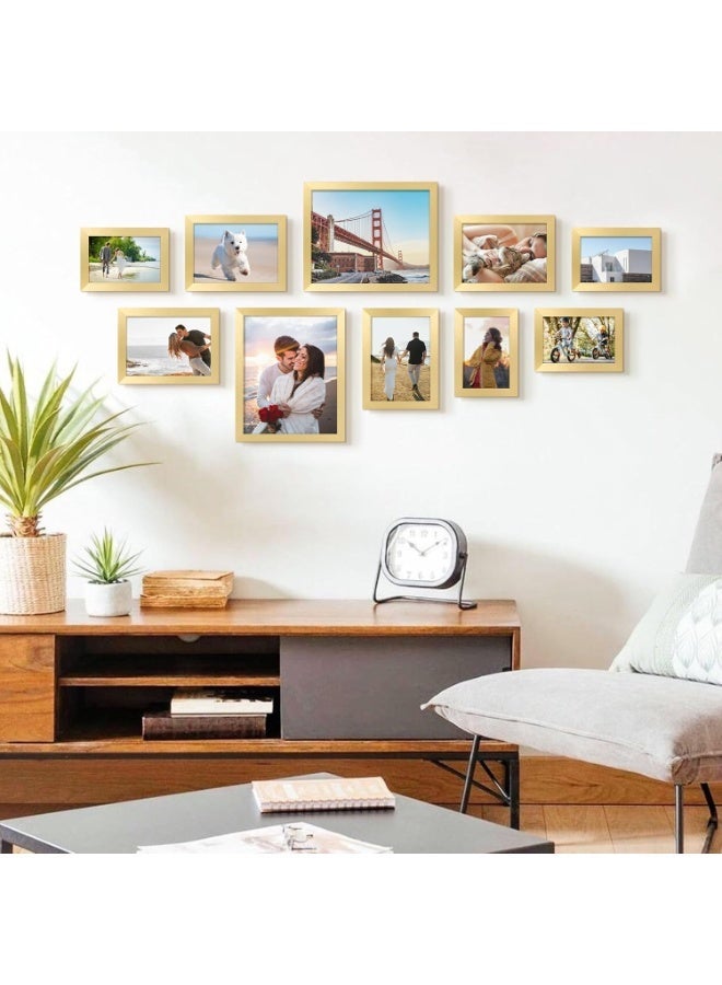 HZYH 10 Pack Gold Picture Frames Set, Multi-Size Photo Collage Frame Set (8x10, 5x7, 4x6) for Wall Gallery or Tabletop Display - Image 4