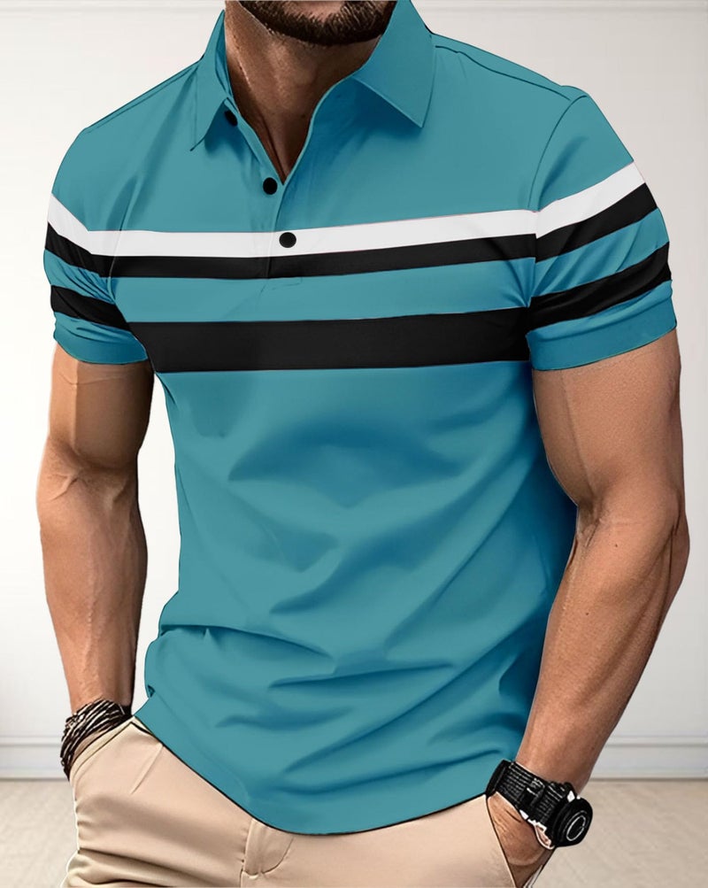 AUSK Men Polo Tshirt with Half Sleeve Regular Fit Teal - Image 2
