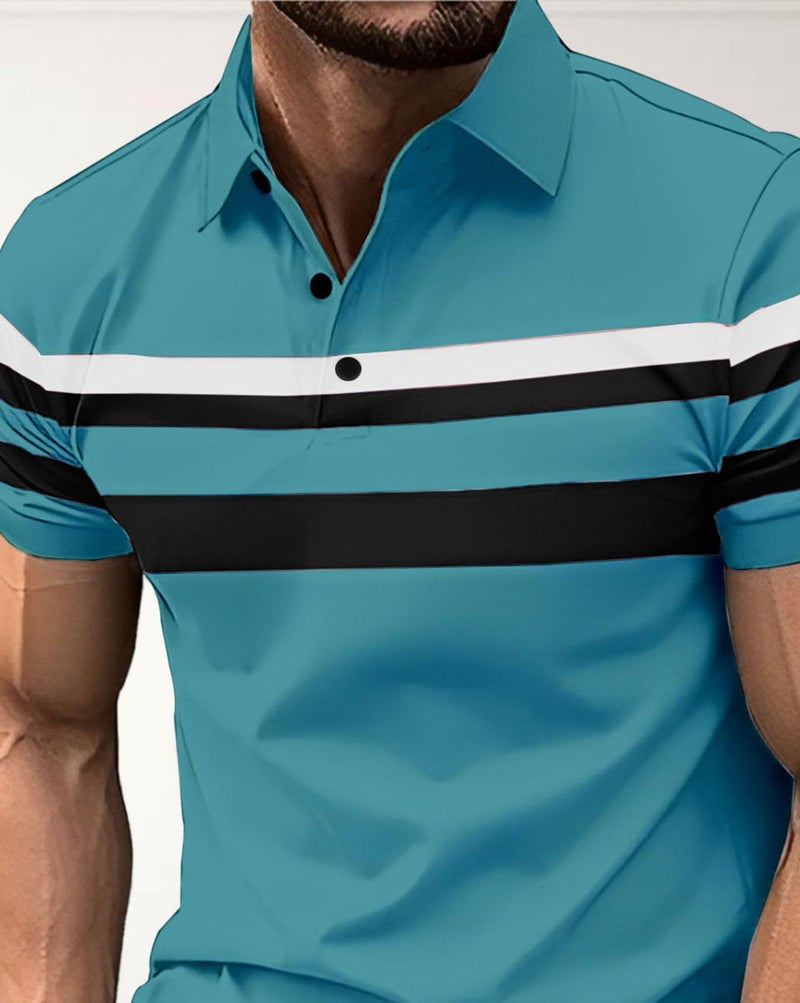 AUSK Men Polo Tshirt with Half Sleeve Regular Fit Teal - Image 4