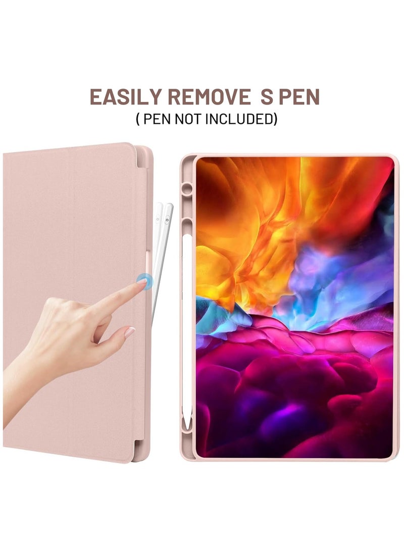 TIGER Protective Case Compatible with Samsung Galaxy Tab A9 Plus / A9+ 11 Inch 2023 (Model SM-X210/X216/X218) – Slim Trifold Stand Cover with Built-in S Pen Holder – Auto Sleep/Wake Function – Lightweight Shockproof Case for Samsung Tab A9+ Tablet Pink - Image 2
