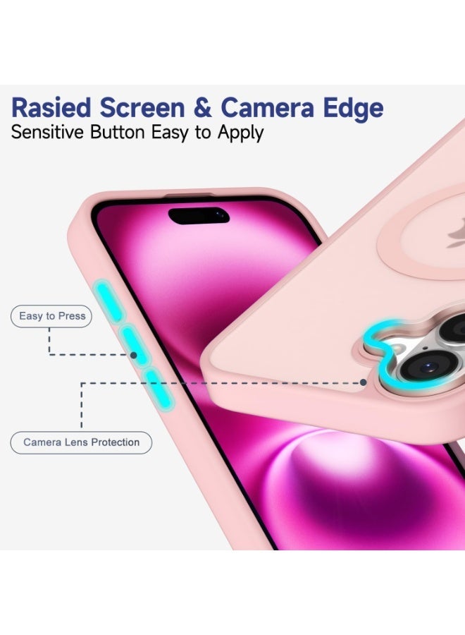 أكاليكس جراب مغناطيسي غير لامع لهاتف آيفون 17، متوافق مع MagSafe، غطاء فاخر مطلي، جراب حماية للهاتف مقاوم للصدمات مصنوع من مادة TPU الناعمة غير اللامعة | وردي - Image 4