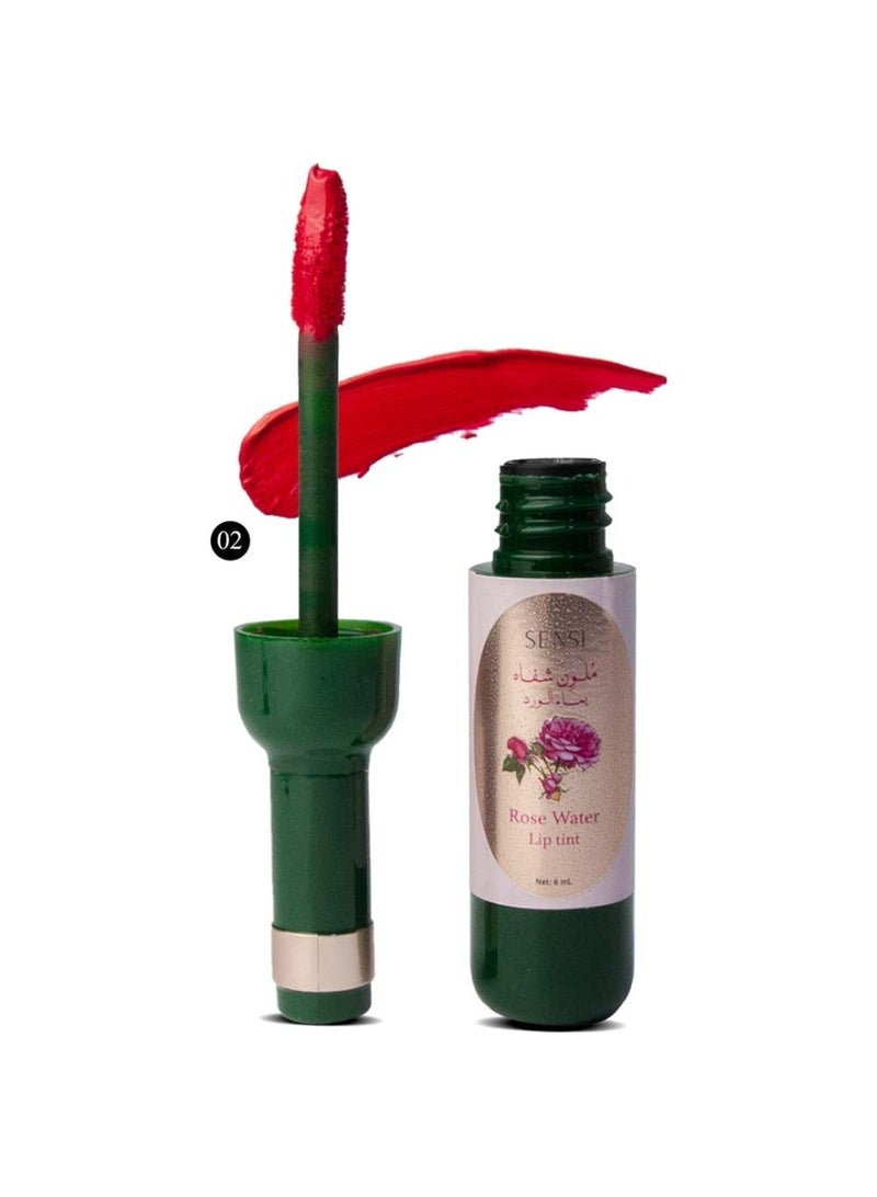 سينسي سنسي ملون شفاه بماء الورد - 6 مل - أحمر - #02 - Image 1