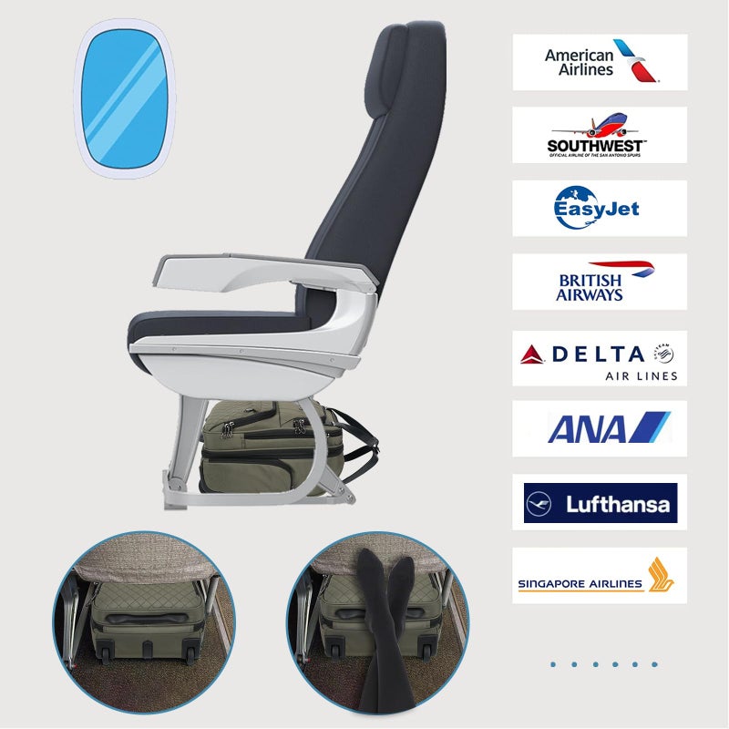 KROSER Carry On Underseat Multi-functional, 16-inch Underseater Lightweight Overnight Suitcase for Women, Olive - Image 2