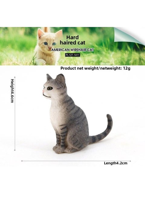 Children's Simulation Animal Model Pet Cat Black And White Cat Persian Cat Siamese Cat Yin And Yang Eye Cat Cognitive Toy Ornaments-Color:PL127-1411 Bristle Cat