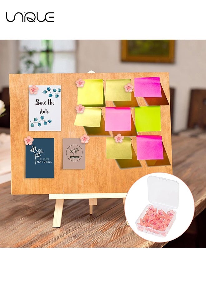 Unique 20 Pcs Cherry Blossoms Push Pins, Pink Resin Glitter Flower Push Pins Decorative Thumb Tacks for Wall Hangings, Bulletin Board,Maps, Office Wall  - Image 5