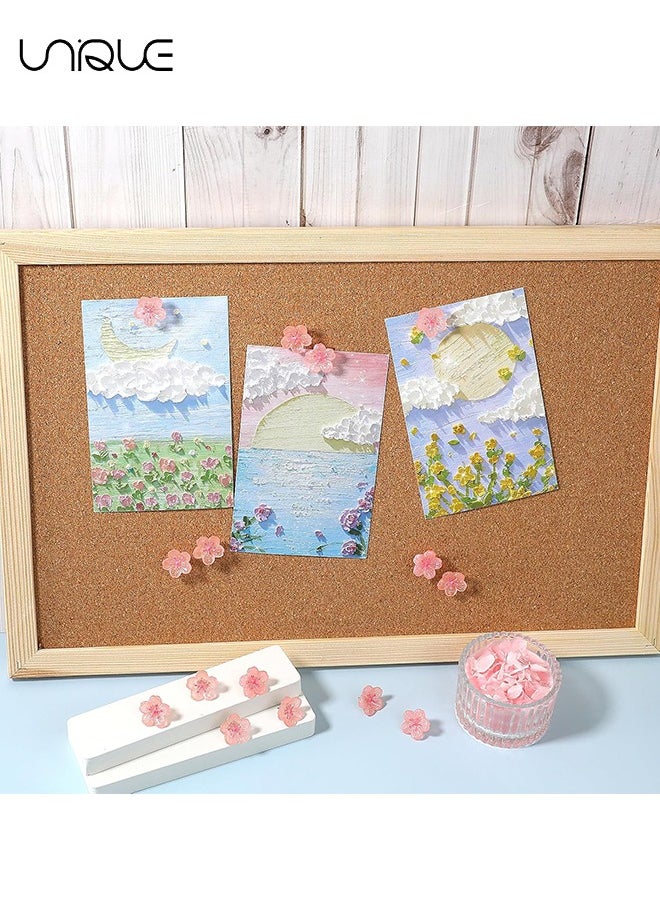 Unique 20 Pcs Cherry Blossoms Push Pins, Pink Resin Glitter Flower Push Pins Decorative Thumb Tacks for Wall Hangings, Bulletin Board,Maps, Office Wall  - Image 4
