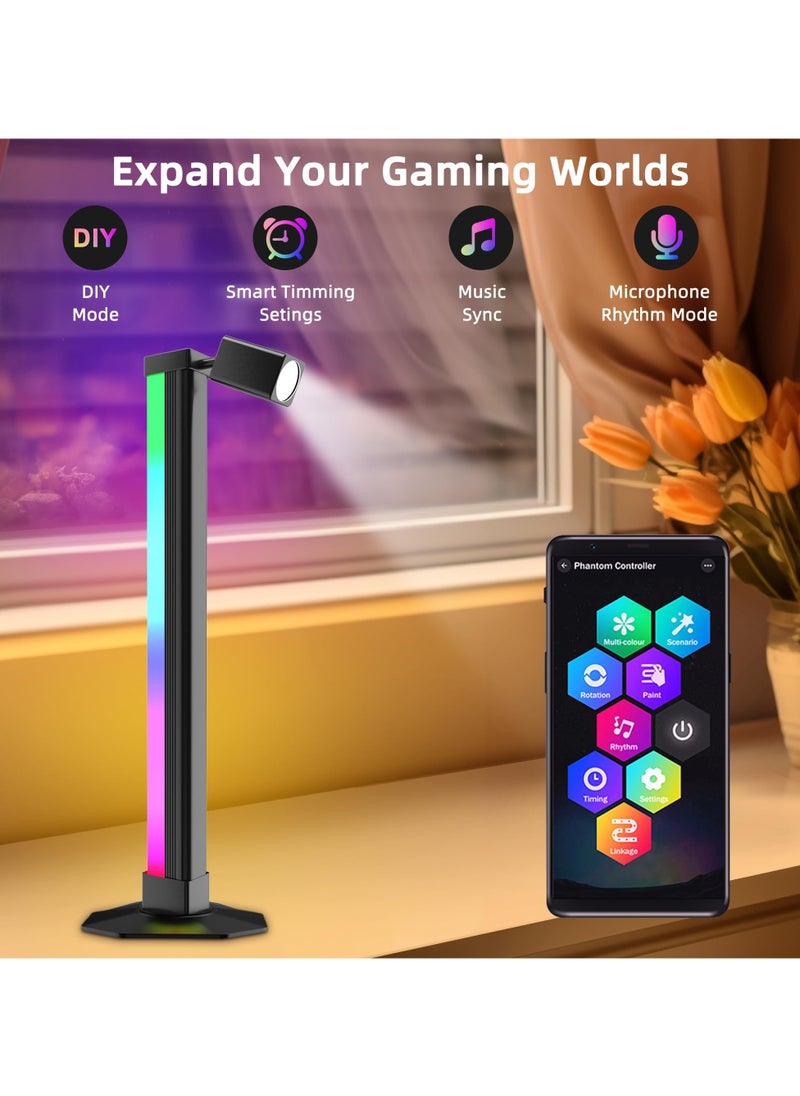 أشرطة إضاءة LED ذكية RGB للقراءة وإضاءة محيطة مع مزامنة الموسيقى DIY وأضواء الألعاب مع التحكم في التطبيق وتغيير اللون