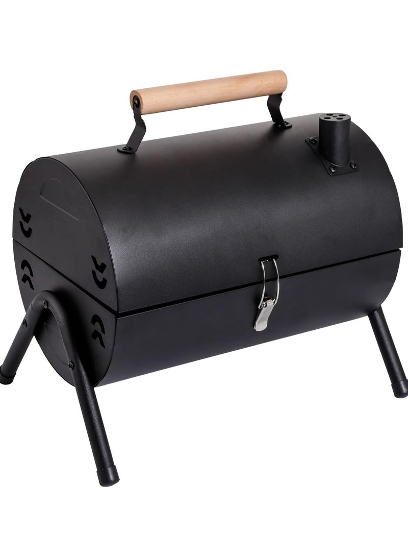 راكسوم شواية الفحم، شواية الفحم على الطاولة، شواية الشواء للتخييم في الهواء الطلق، النزهات، الفناء الخلفي، الشرفة - أسود، 2 خزان كربون، 2 شبكة خبز، 1 صينية خبز - Image 1