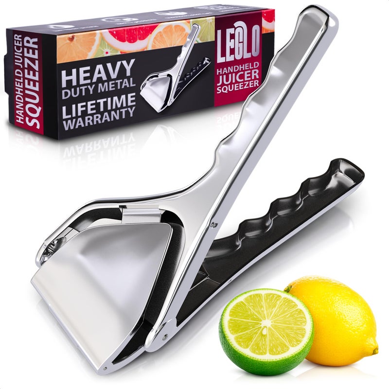 LEGLO Lemon Squeezer Stainless Steel â€“ Heavy Duty Flat Fold Design, Gets Every Last Drop, Rust Resistant Manual Citrus Juicer for Lemon Lime Orange, Easy to Clean, Dishwasher Safe, for Fresh Citrus Drinks - Image 1