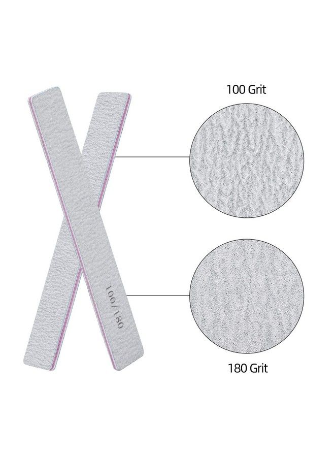 Tbestmax 25 Pack 100180 Grit Nail Files For Acrylic Nails Rectangle Double Sides Emery Boards Fingernail Files Professional Nail Buffering Files - Image 4