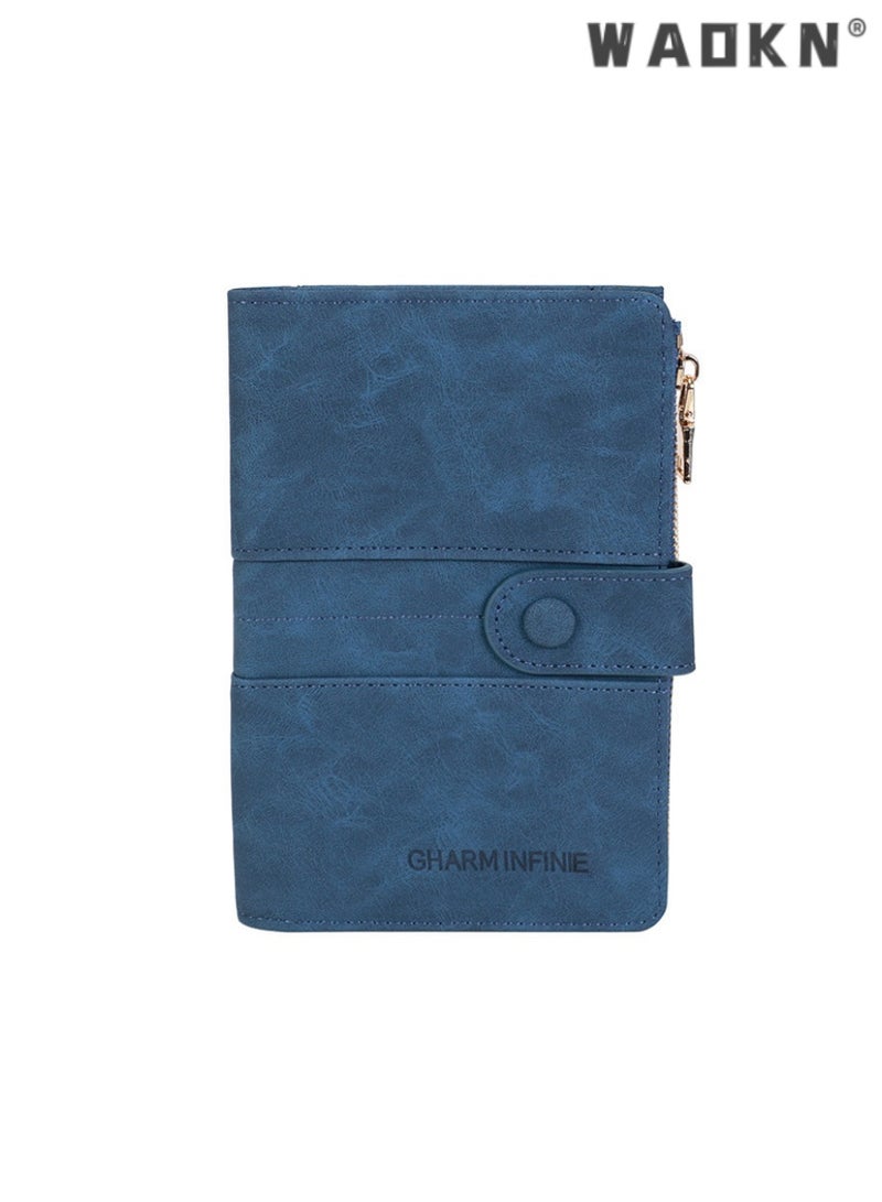 WAOKN RFID Anti-Theft Smart Travel Document Holder, Multi-Function Passport Clip, Document Storage Bag, Essential Overseas Passport Bag, Portable and Secure（blue） - Image 1