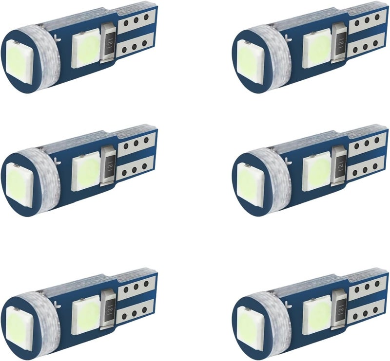 WLJH T5 74 73 37 3030 SMD 1.5W Instrument Panel Light Bulb - Pack of 6, Ice Blue - Image 1