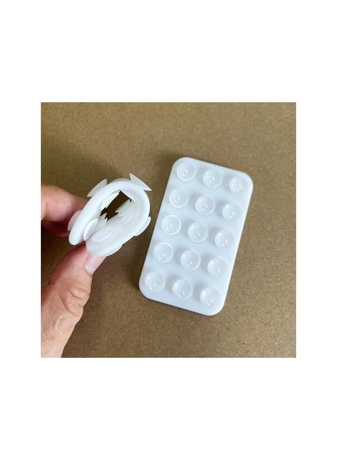 erorex Silicone Suction Phone Case, 2 Pack Double-Faced Silicone Suction Phone Case Adhesive Mount, Anti-Slip Hands-Free Mobile Accessory Holder, Suitable for Videos and Selfies(Chalk Pink and White) - Image 4