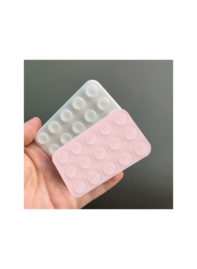 erorex Silicone Suction Phone Case, 2 Pack Double-Faced Silicone Suction Phone Case Adhesive Mount, Anti-Slip Hands-Free Mobile Accessory Holder, Suitable for Videos and Selfies(Chalk Pink and White) - Image 5