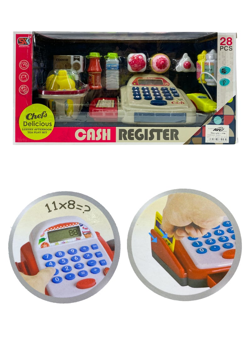 Interactive Cash Register Toy for Kids – Features a scanner and play money; an educational pretend-play shop set with various accessories – A fun educational toy. - Image 4