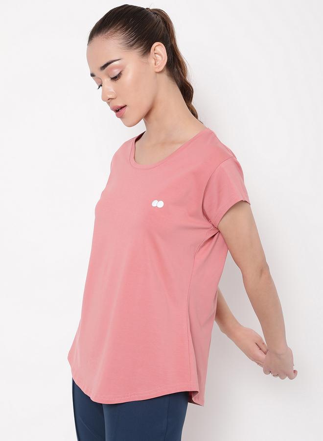 Clovia Pink Comfort Fit Active T-Shirt - Image 3