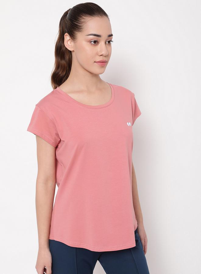 Clovia Pink Comfort Fit Active T-Shirt - Image 4
