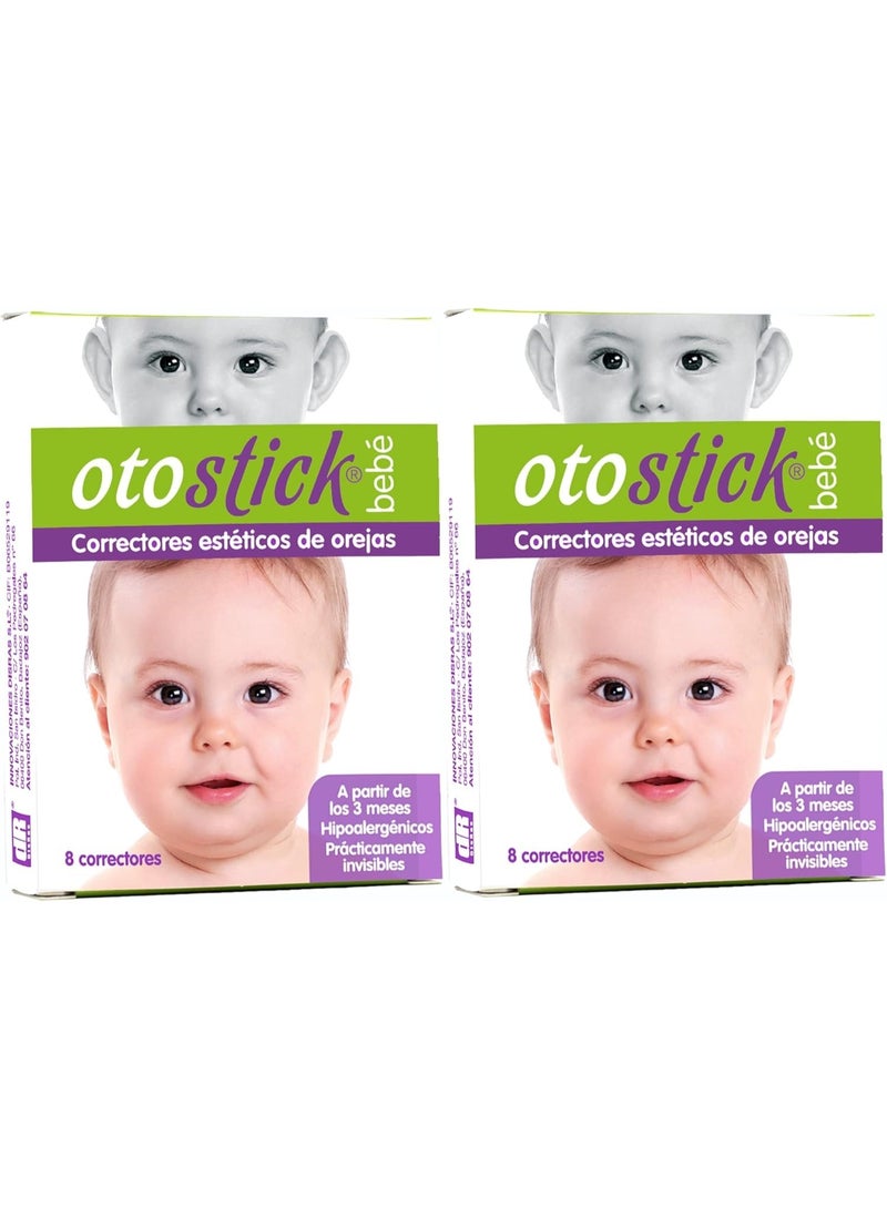 Otostick Autostic Baby - 2-pack, 8 pieces, Baby Protruding Ear Corrector with Infant Cover - Orthotic Baby Products for Correcting Large Ears from 3 to 6 months - Image 1