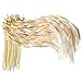 Kingsnow 50 Pack Champagne Lace Ribbon Wands Party Streamers with Bells Silk Fairy Stick Wand Party Favors for Wedding Send off Party Activities Baby Shower Holiday Celebration - Image 2