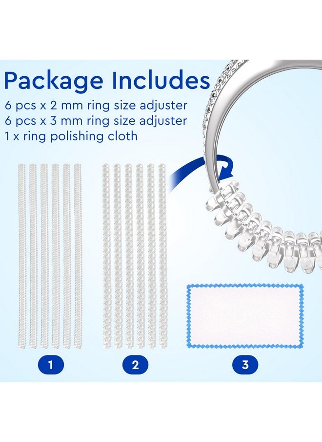 5 STARS UNITED Ring Sizer Adjuster for Loose Rings - 12 Pack 2 Sizes for Different Band Widths - Silicone Ring Size Adjuster - Invisible Ring Guards for Women and Men by 5 STARS UNITED  - Image 2