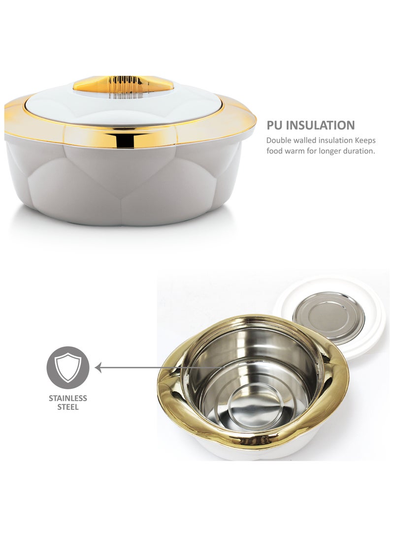AXIS Allure 3pcs Casserole Set Stainless Steel Inner Casing White Color - 1.2L,2.2L,3.2L  - Image 4