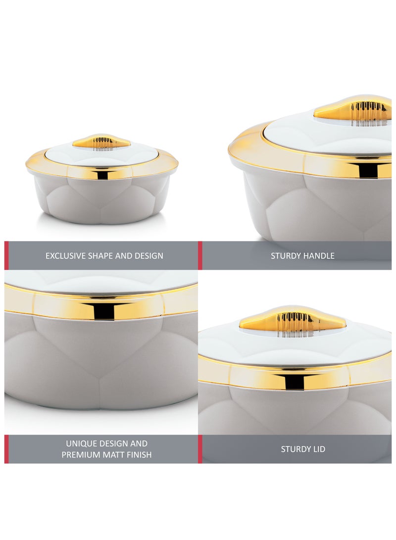 AXIS Allure 3pcs Casserole Set Stainless Steel Inner Casing White Color - 1.2L,2.2L,3.2L  - Image 2