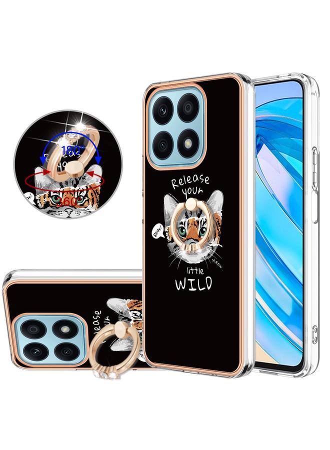 Zaboon Case For Honor X8a Electroplating Dual-side IMD Phone Case with Ring Holder - Image 1