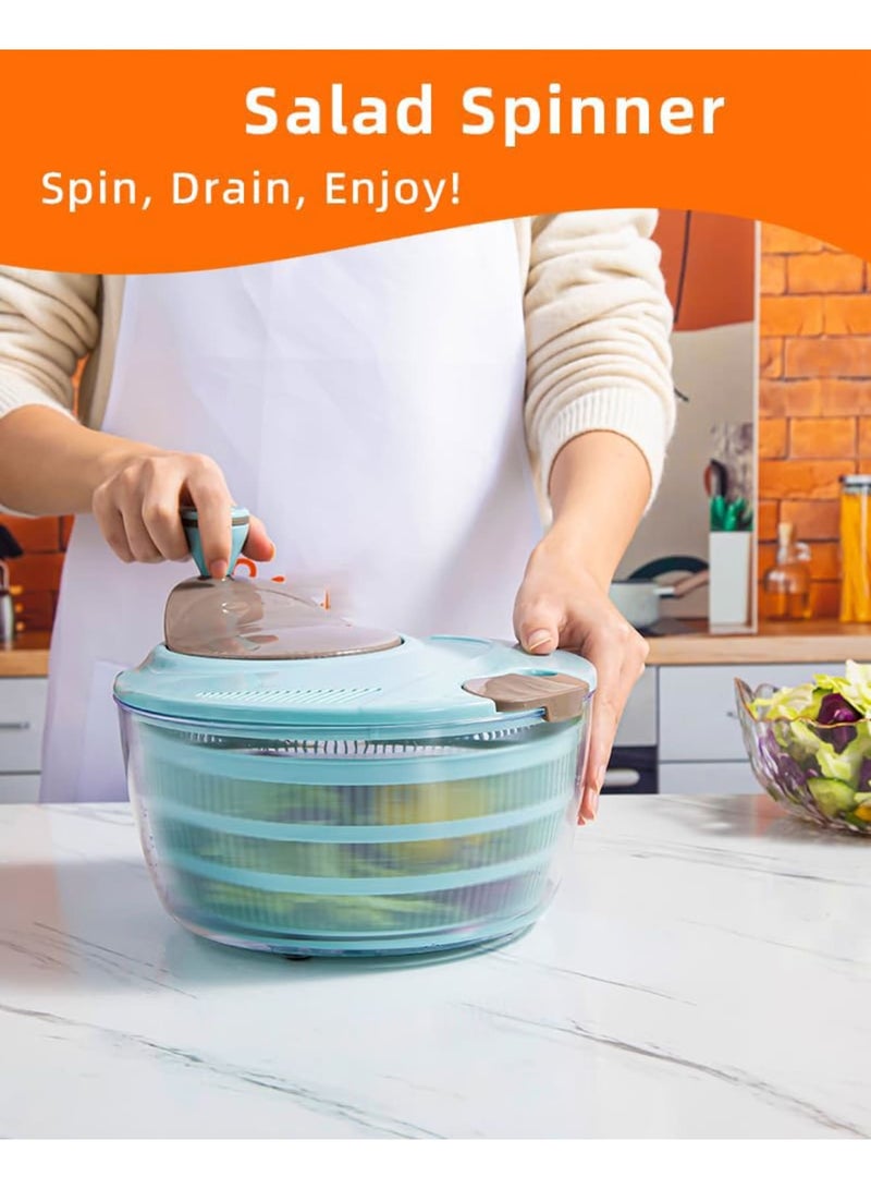 SYOSI Salad Spinner, 4.24 Quart Lettuce Spinner with Double Drainage Holes, Efficient Salad Dryer for Washing, Spinning, and Draining Greens, Fruits, and Vegetables - Image 2