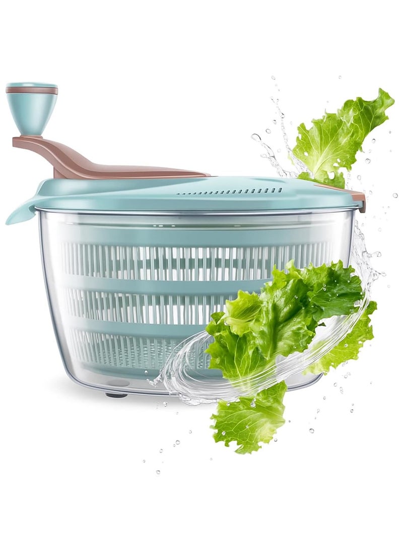 SYOSI Salad Spinner, 4.24 Quart Lettuce Spinner with Double Drainage Holes, Efficient Salad Dryer for Washing, Spinning, and Draining Greens, Fruits, and Vegetables - Image 1