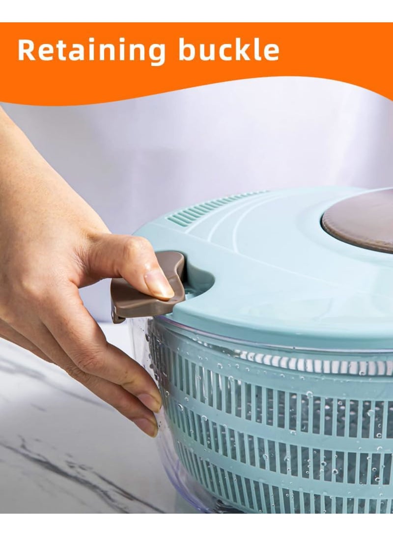 SYOSI Salad Spinner, 4.24 Quart Lettuce Spinner with Double Drainage Holes, Efficient Salad Dryer for Washing, Spinning, and Draining Greens, Fruits, and Vegetables - Image 4
