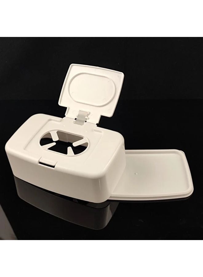 White Wet Wipes Dispenser Hygienic One Touch Operation Spill Proof Lid Compact - Image 5