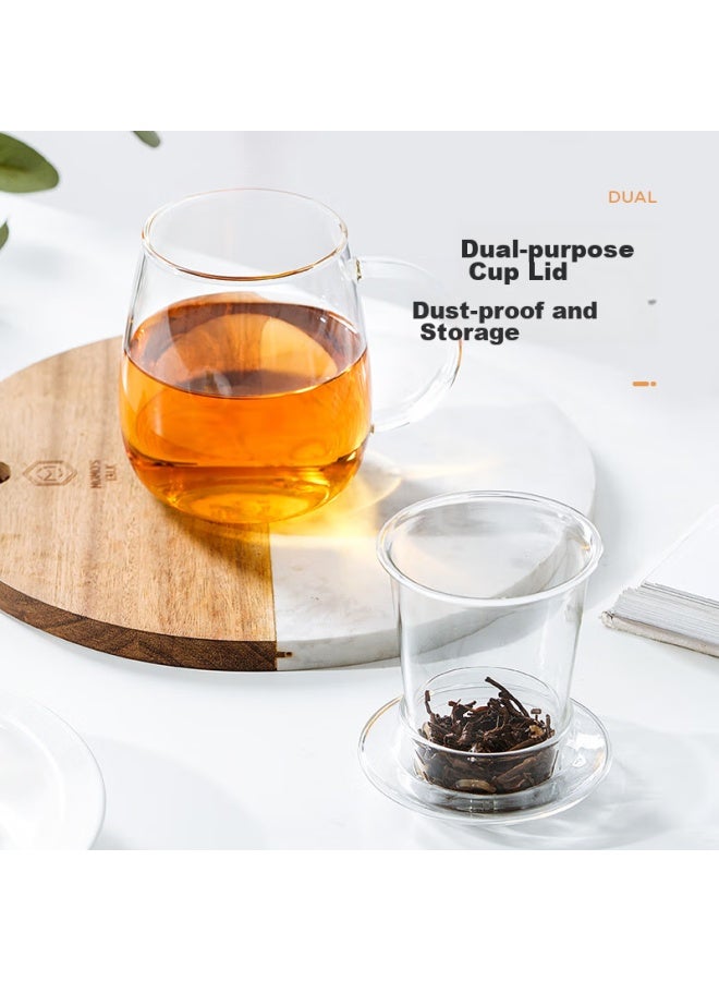 Relea Tea Cup For Men And Women, Tea Infuser Mug, Glass Cup With Filter, Office Tea Steeping Cup, Heat-resistant Flower Tea Cup - Image 2