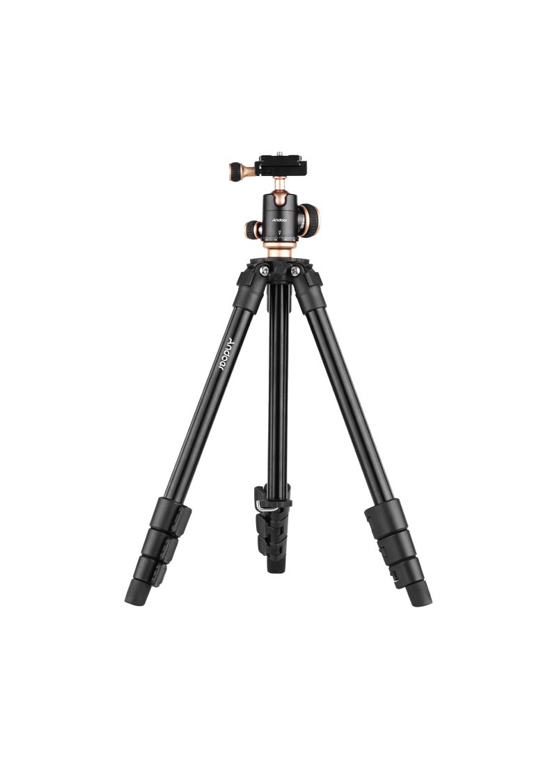 Andoer Q160SA Camera Tripod Complete Tripods with Panoramic Ballhead Bubble Level Adjustable Height Portable Travel Tripod