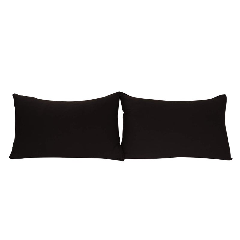 Stretch Pillowcases Standard Size 2 Pack  Micro Jersey Knit  Ultra Soft  Set of 2 Pillow Cases Black