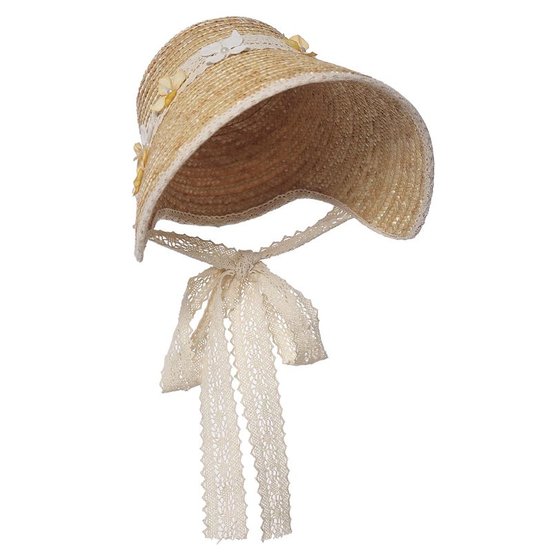 CAMDOM Ladies Tea Party Women Sun Hat Wide Brim Hat Roll up Cap Beach Straw Hats Brown - Image 1