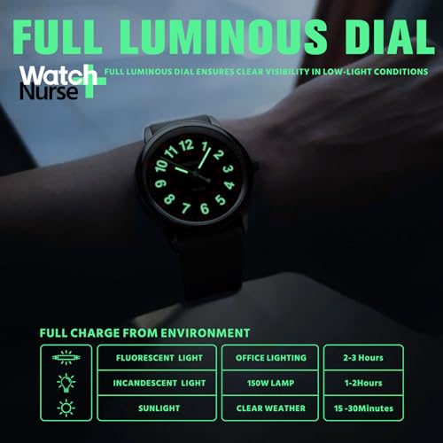 PINDOWS Women's Nurse Watch, 12/24 Hour Display, Luminous Dial, Soft Silicone Band, Waterproof to 30m - Image 4