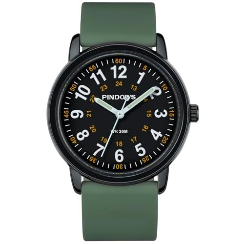 PINDOWS Women's Nurse Watch, 12/24 Hour Display, Luminous Dial, Soft Silicone Band, Waterproof to 30m - Image 2