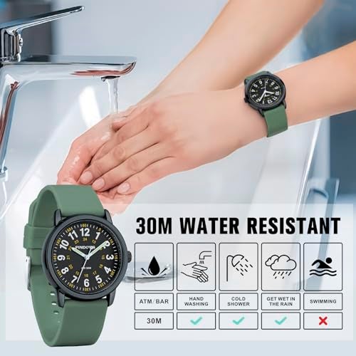 PINDOWS Women's Nurse Watch, 12/24 Hour Display, Luminous Dial, Soft Silicone Band, Waterproof to 30m - Image 3