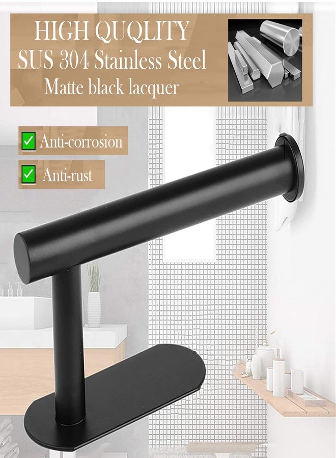 JOPOFI Self Adhesive Toilet Paper Holder - Sticky Toilet Paper Roll Holder No Drilling for Bathroom, SUS 304 Stainless Steel Command Strip Toilet Paper Holder Stick On Wall - Matte Black（2 Pcs） - Image 2
