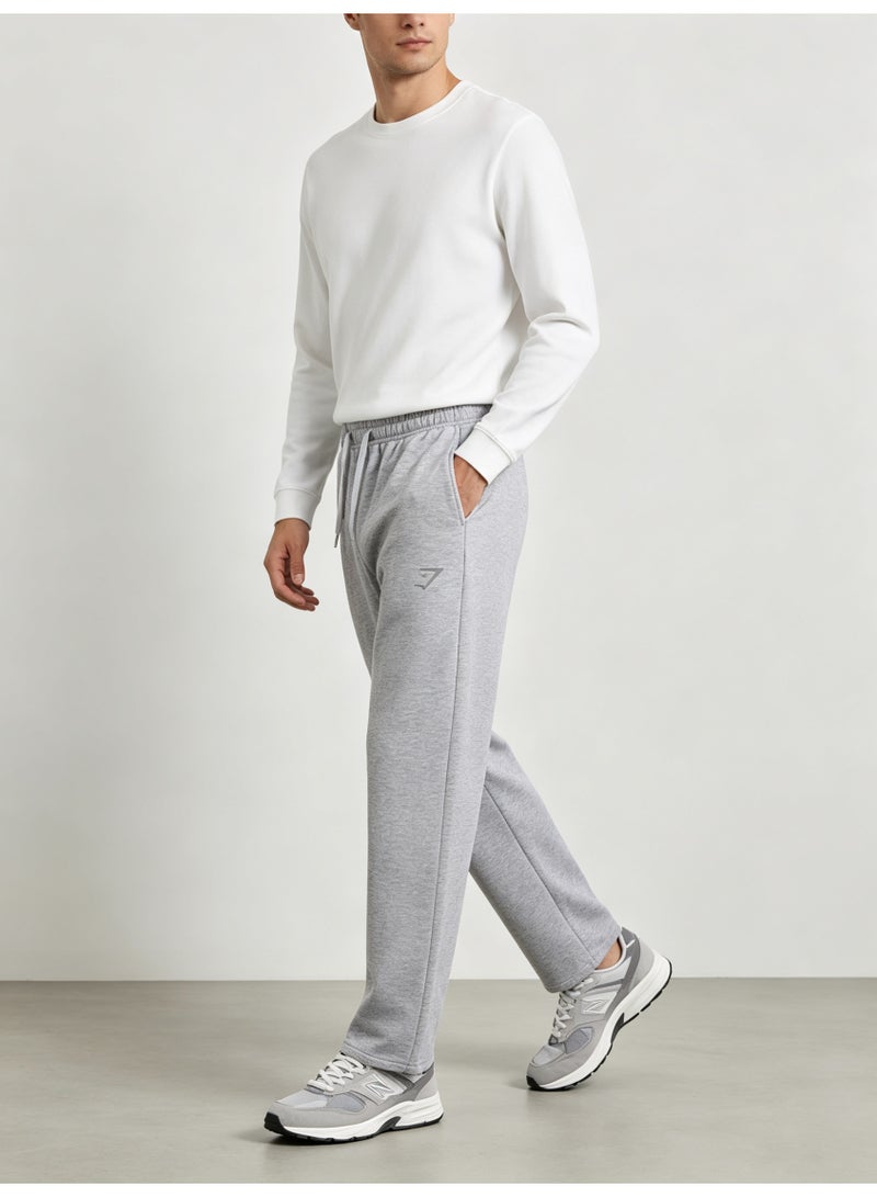 Gymshark Unisex Straight Leg Sweatpants, Elastic Drawstring Waist Casual Gym Workout Trousers, Grey - Image 3