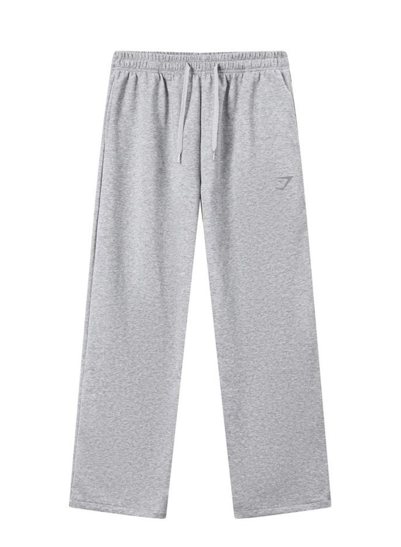 Gymshark Unisex Straight Leg Sweatpants, Elastic Drawstring Waist Casual Gym Workout Trousers, Grey - Image 5