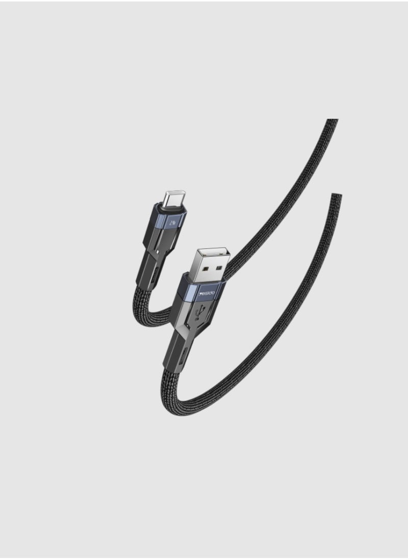 Yesido Yesido CA106 Fast Charging Cable Customizable Nylon Braided Rope Data Cable USB To Lightning Devices - Black  - Image 1